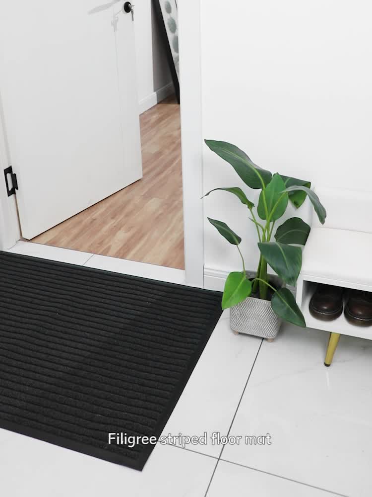 Junips | All-Season Weatherproof Doormat – Abrasion-Resistant Striped Doormat, Non-Slip, Stain and Fade Resistant, Low Profile Mat for Indoor and Outdoor