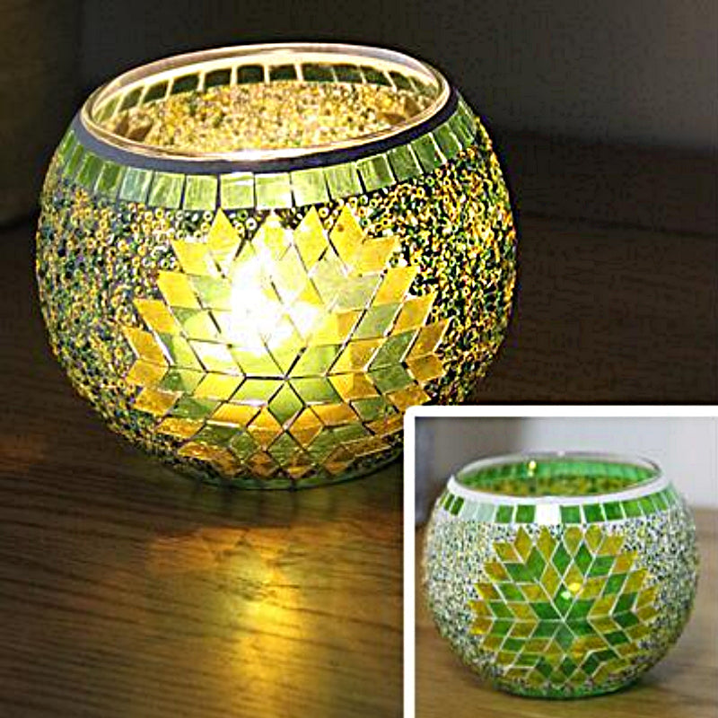 Junips | European Retro Glass Mosaic Tealight Holder