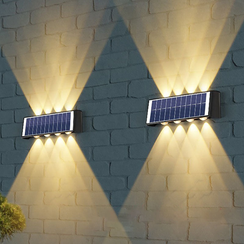 Junips | Modern Simplicity Solar Waterproof Rectangular ABS PMMA LED Wall Light Lamp For Outdoor Patio