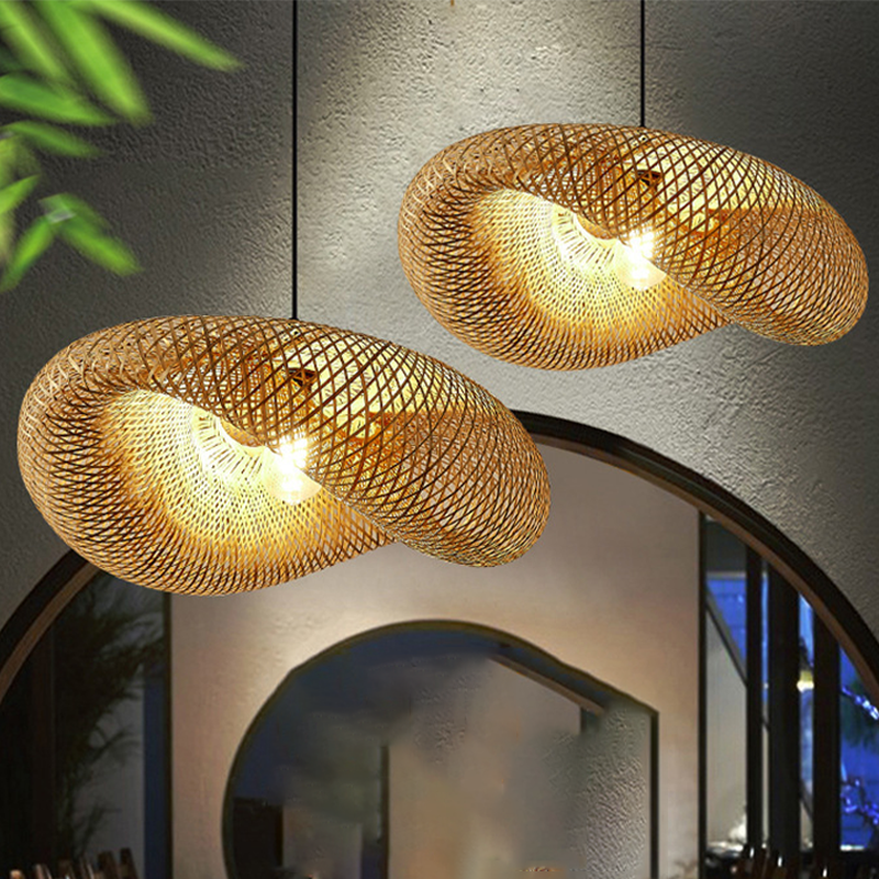 Junips | Rattan Woven Bamboo - Pendant Light - Led - Light