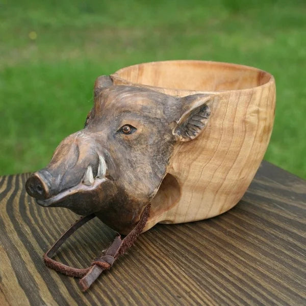 Junips | Wooden Cup - WildSip - Handmade Animal Design - Adventurous Hydration