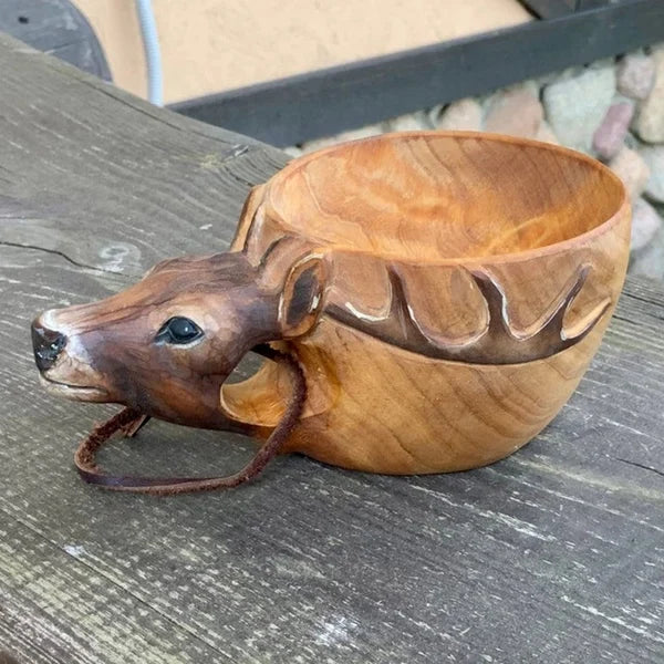 Junips | Wooden Cup - WildSip - Handmade Animal Design - Adventurous Hydration