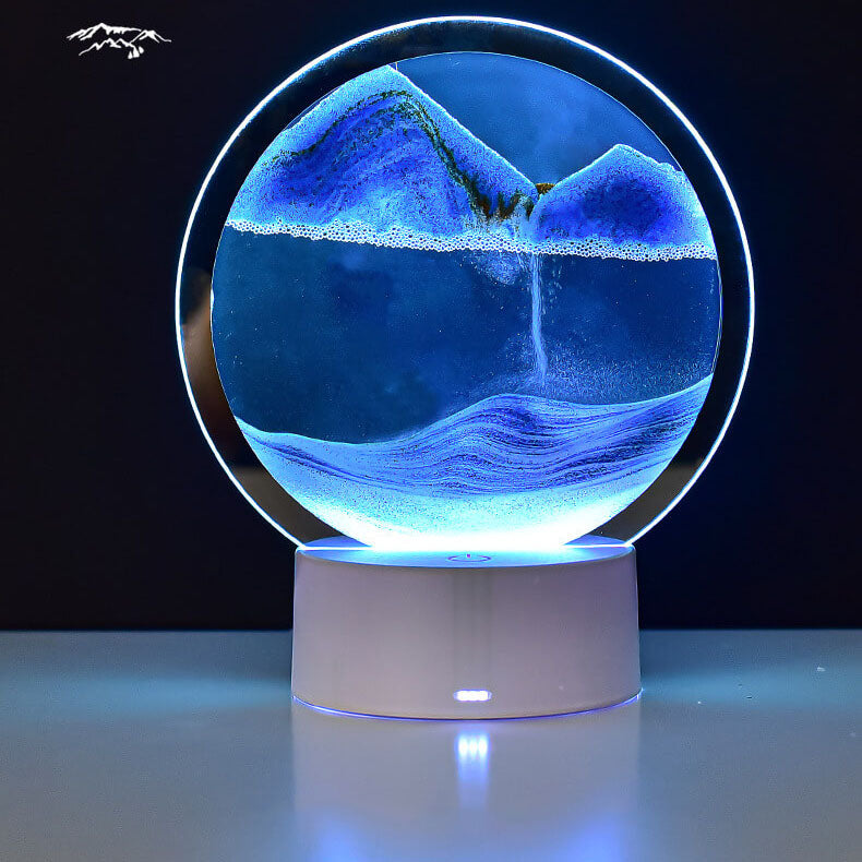 Junips | Creative Round Hourglass Quicksand 3D LED Night Light Table Lamp