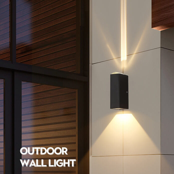 Junips | Modern Waterproof LED Outdoor Wall Light | IP65 Up/Down Aluminum Fixture | 6W-10W Hardwired Exterior Sconce | 600-1000 Lumens