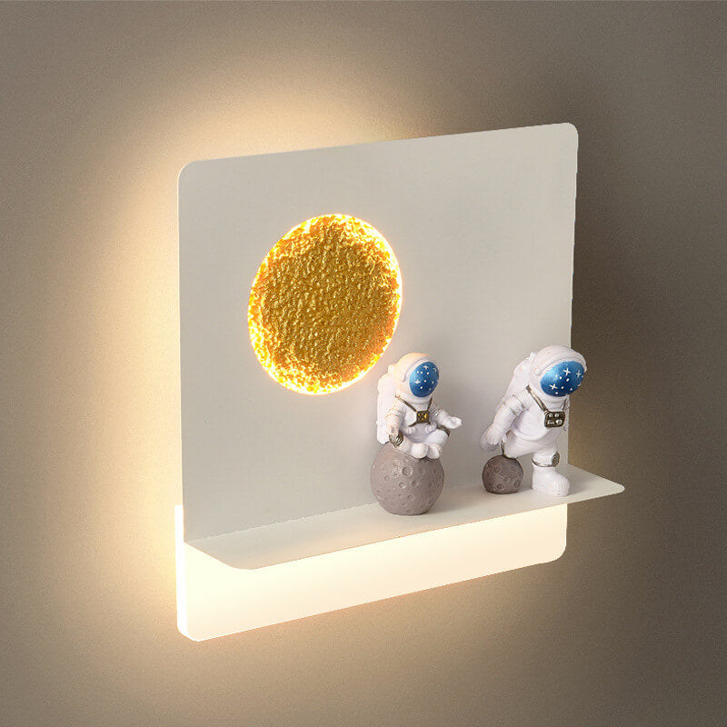 Junips | Contemporary Creative Iron Resin Round Astronaut LED Wall Light Lamp for Bedroom