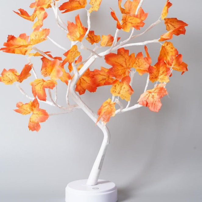 Junips | Contemporary Creative Christmas Plastic Maple Leaf Tree Lights LED Decorative Table Lamp For Bedroom