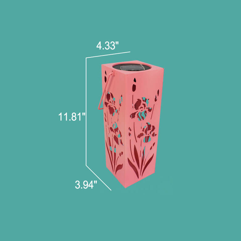 Junips | Solar Butterfly Rose Pattern Hollow Column LED Outdoor Waterproof Decorative Lamp
