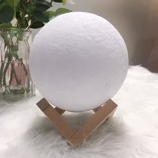 Junips | Creative Mini Rechargeable 3D Printed Moon 1-Light LED Table Lamp