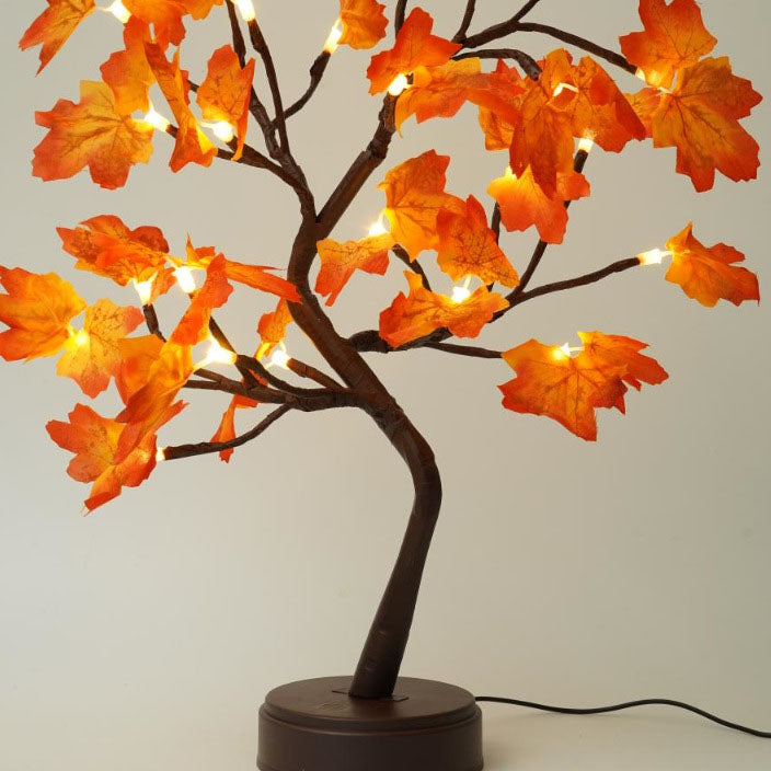 Junips | Contemporary Creative Christmas Plastic Maple Leaf Tree Lights LED Decorative Table Lamp For Bedroom