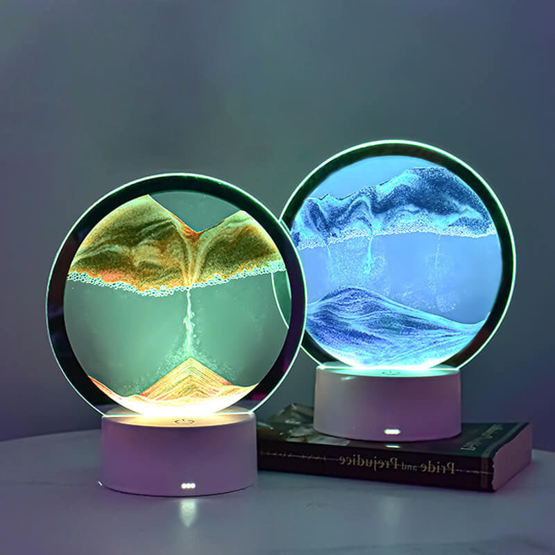 Junips | Creative Round Hourglass Quicksand 3D LED Night Light Table Lamp