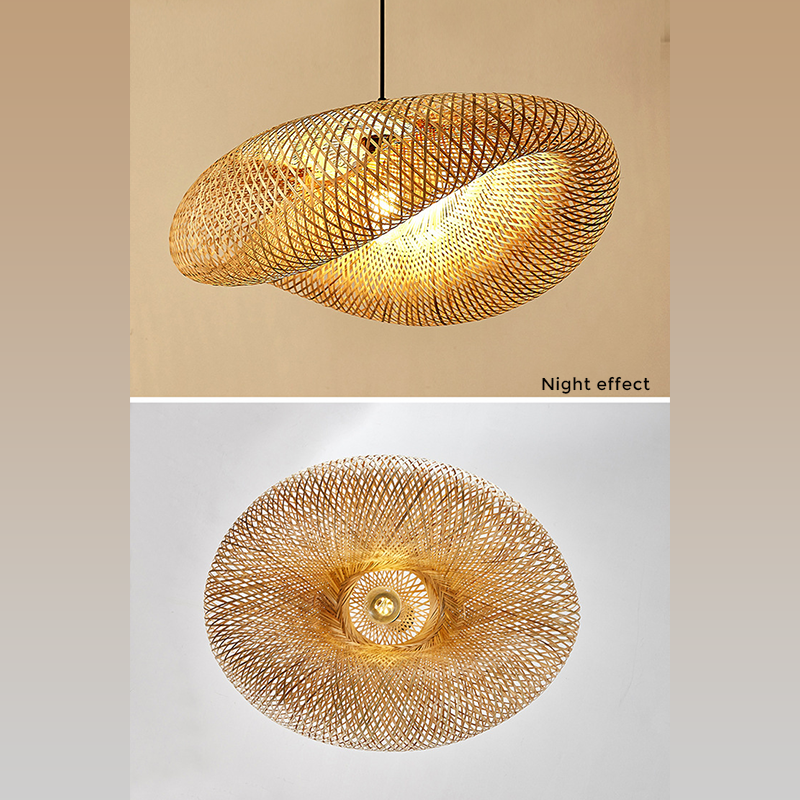Junips | Rattan Woven Bamboo - Pendant Light - Led - Light