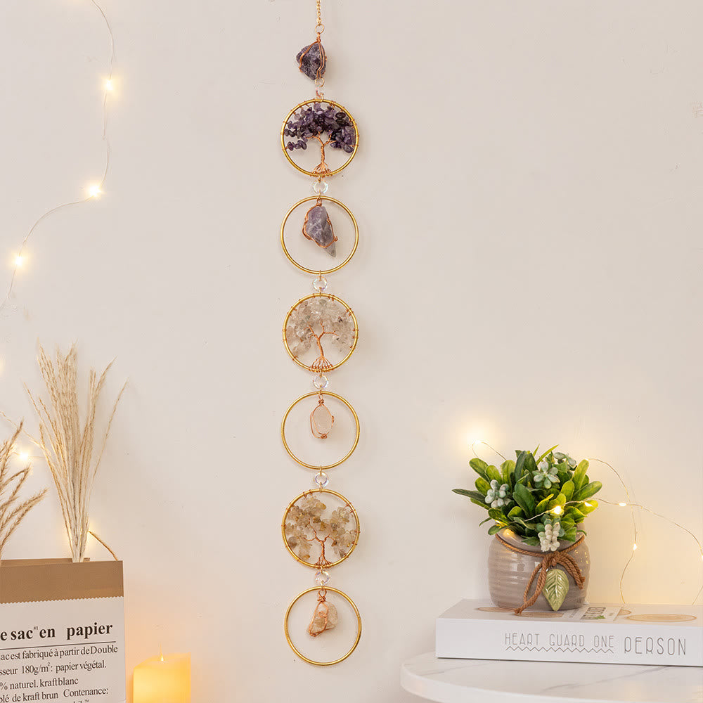 Junips | Crystal Tree of Life 6 Rings Wall Decor Ornament