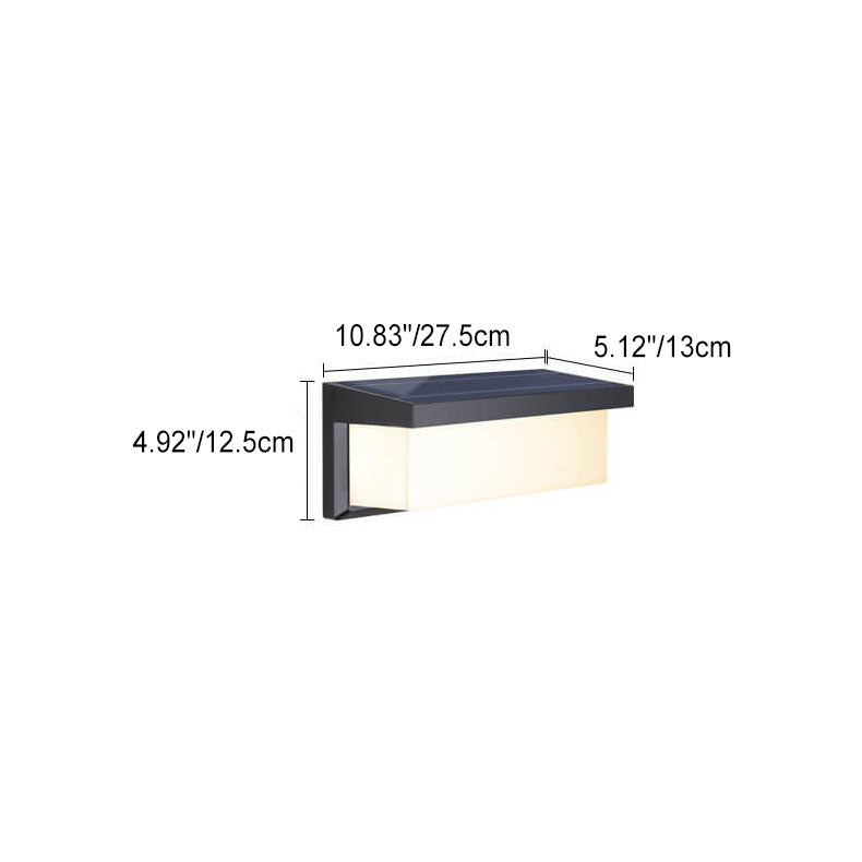 Junips | Modern Minimalist Solar Rectangle PC LED Outdoor Wall Light Lamp For Outdoor Patio