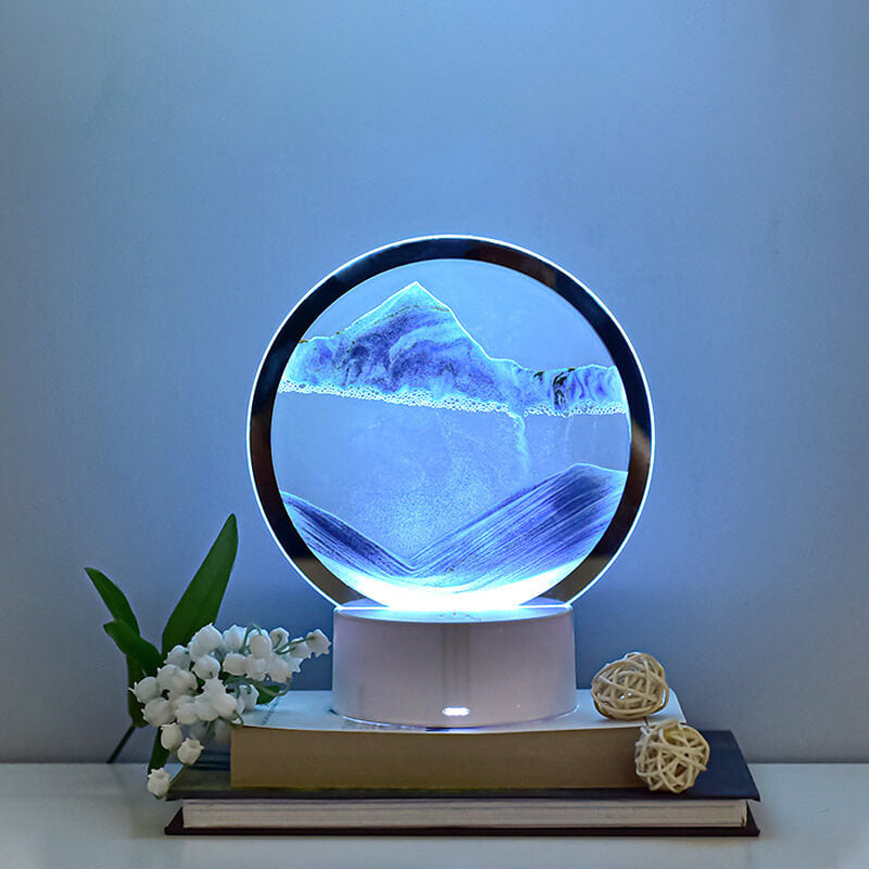 Junips | Creative Round Hourglass Quicksand 3D LED Night Light Table Lamp