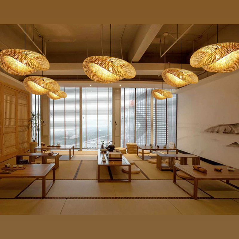 Junips | Rattan Woven Bamboo - Pendant Light - Led - Light