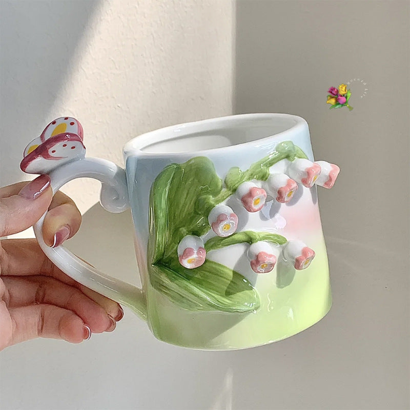 Junips | 3D Floral Hand-painted Mug