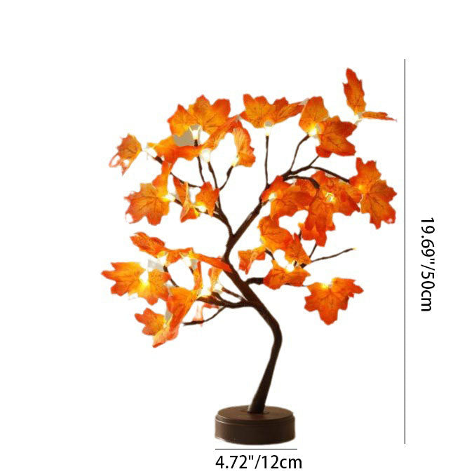 Junips | Contemporary Creative Christmas Plastic Maple Leaf Tree Lights LED Decorative Table Lamp For Bedroom