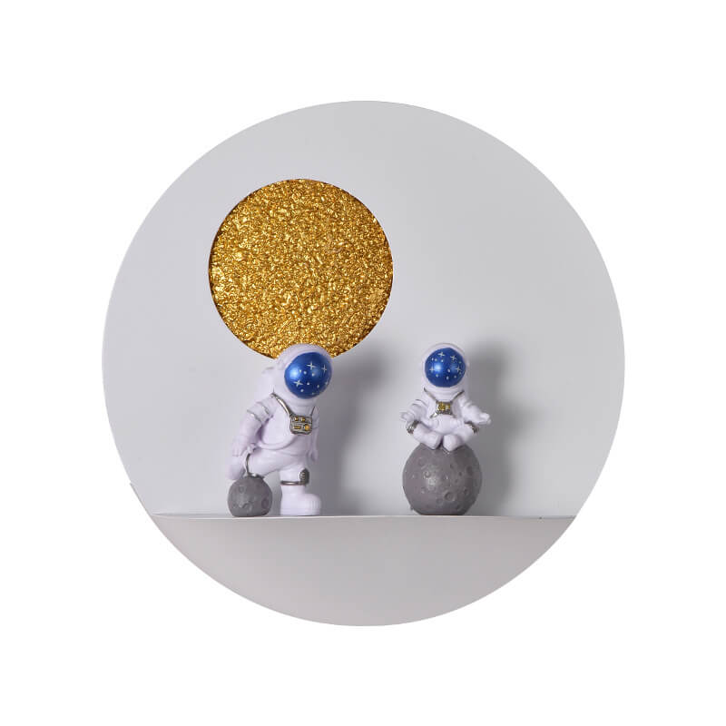 Junips | Contemporary Creative Iron Resin Round Astronaut LED Wall Light Lamp for Bedroom