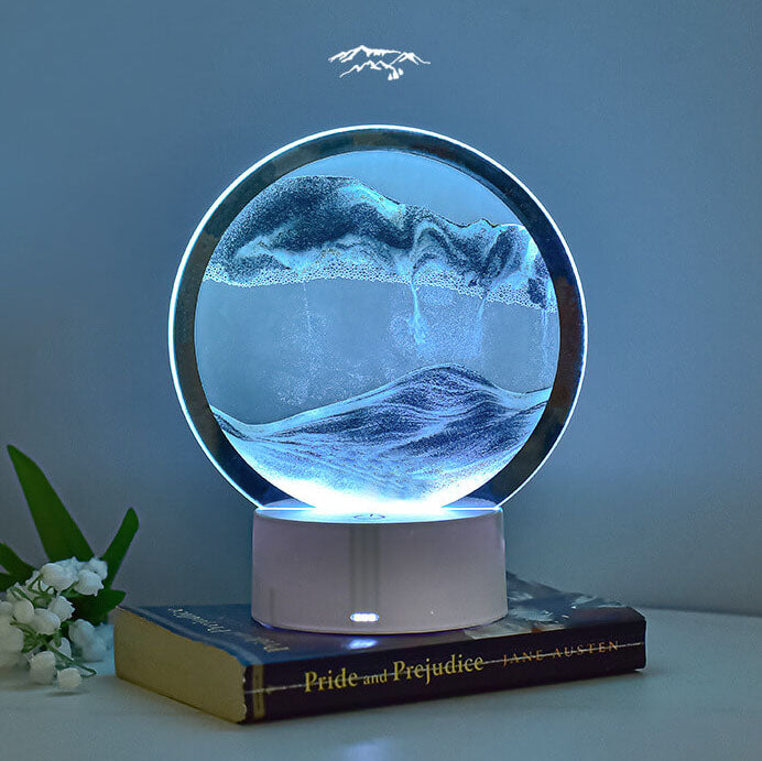 Junips | Creative Round Hourglass Quicksand 3D LED Night Light Table Lamp