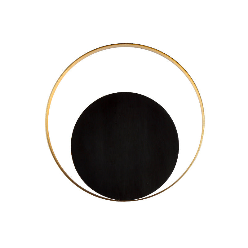 Junips | Modern Minimalist Iron Circle Ring 1-Light Wall Sconces Lamp For Bedroom