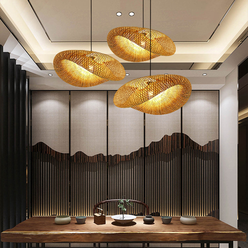 Junips | Rattan Woven Bamboo - Pendant Light - Led - Light
