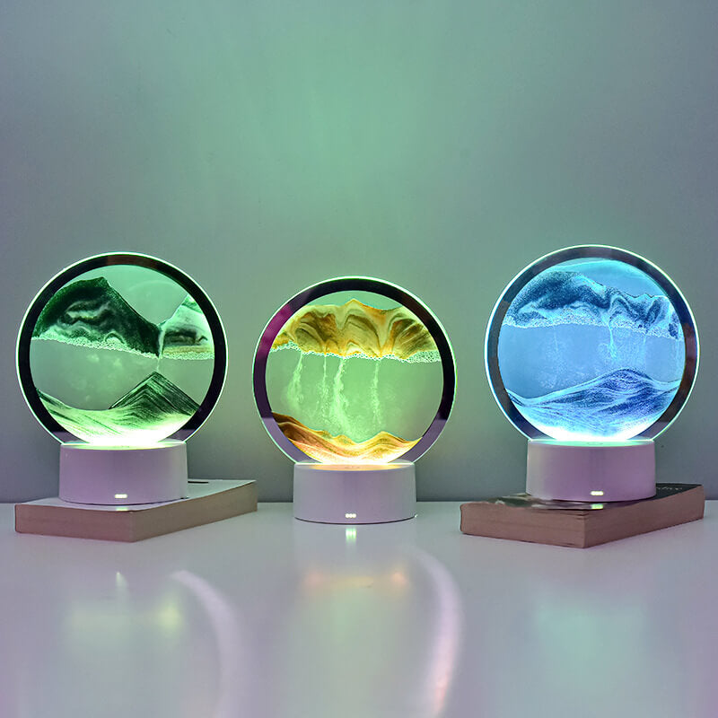 Junips | Creative Round Hourglass Quicksand 3D LED Night Light Table Lamp