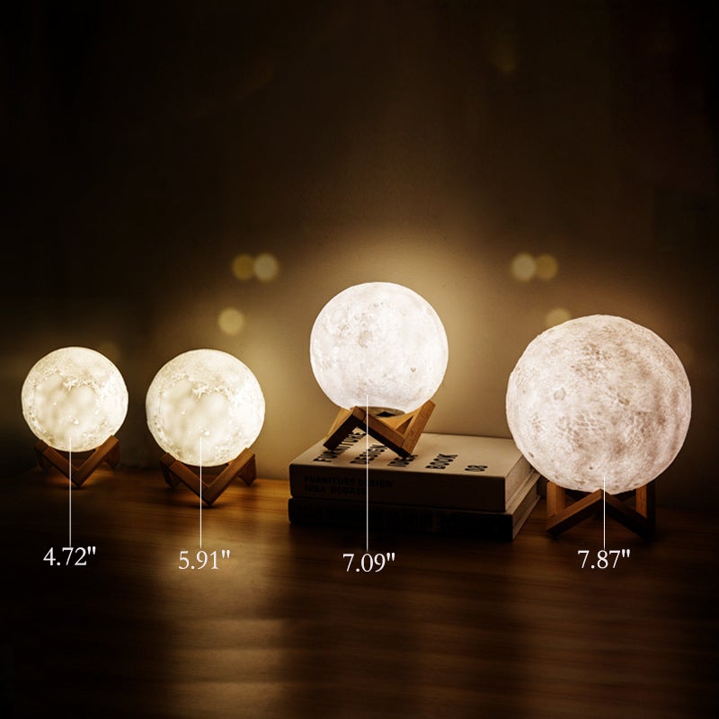 Junips | Creative Mini Rechargeable 3D Printed Moon 1-Light LED Table Lamp