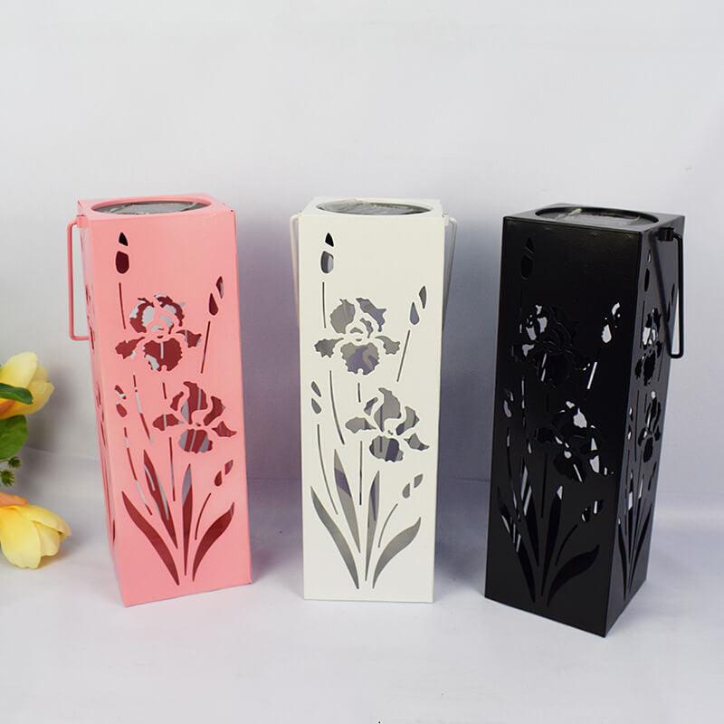 Junips | Solar Butterfly Rose Pattern Hollow Column LED Outdoor Waterproof Decorative Lamp