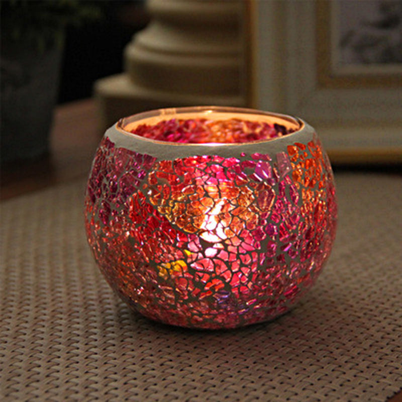 Junips | European Retro Glass Mosaic Tealight Holder