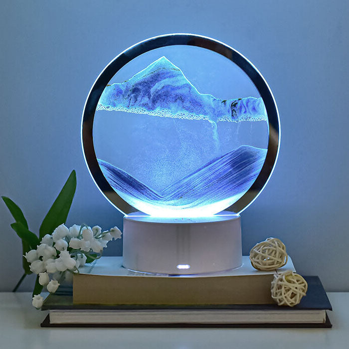 Junips | Creative Round Hourglass Quicksand 3D LED Night Light Table Lamp