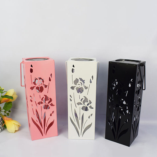 Junips | Solar Butterfly Rose Pattern Hollow Column LED Outdoor Waterproof Decorative Lamp