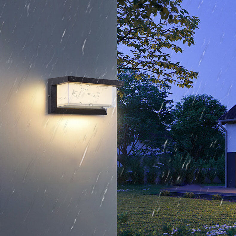 Junips | Modern Minimalist Solar Rectangle PC LED Outdoor Wall Light Lamp For Outdoor Patio