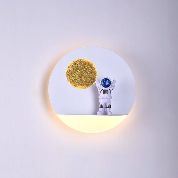 Junips | Contemporary Creative Iron Resin Round Astronaut LED Wall Light Lamp for Bedroom