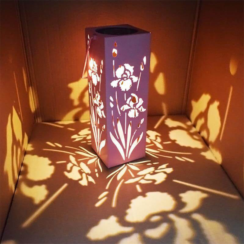 Junips | Solar Butterfly Rose Pattern Hollow Column LED Outdoor Waterproof Decorative Lamp