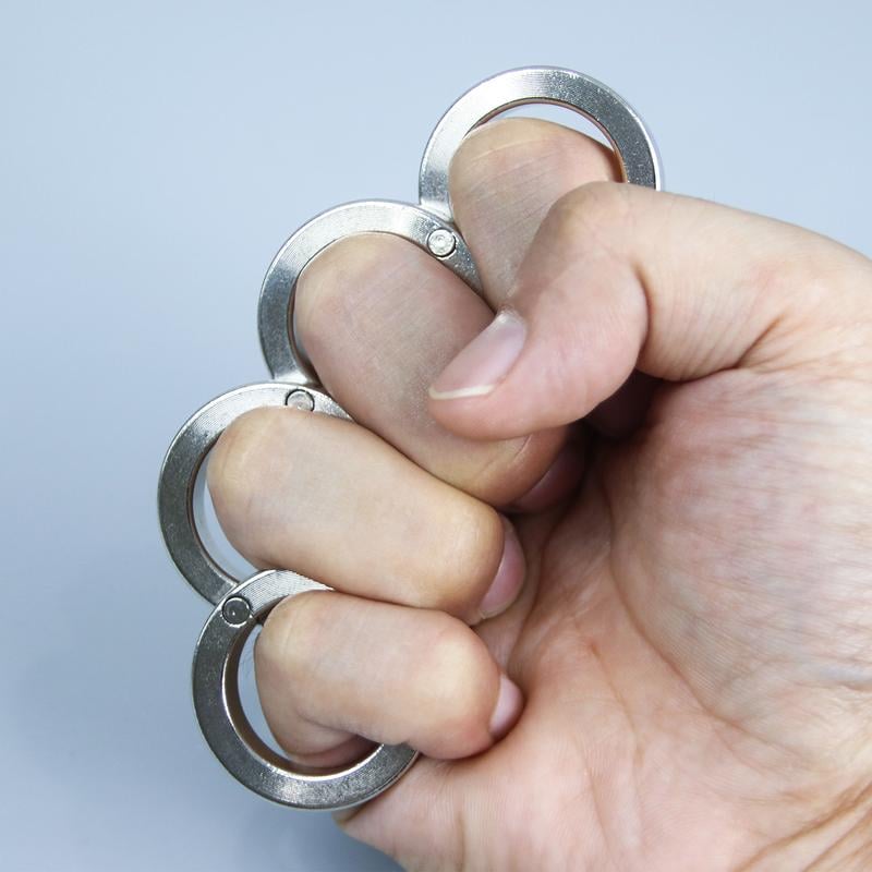 Junips | Folding Four-Finger Trigger Ring | Zinc Alloy Kinetic Tactile Module | Multi-Jointed Stress Relief Hardware | Compact EDC Folding Mechanical Ring