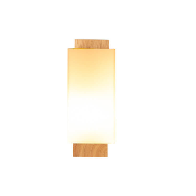 Junips | Modern minimalist solid wood square glass column 1-light wall sconces lamp
