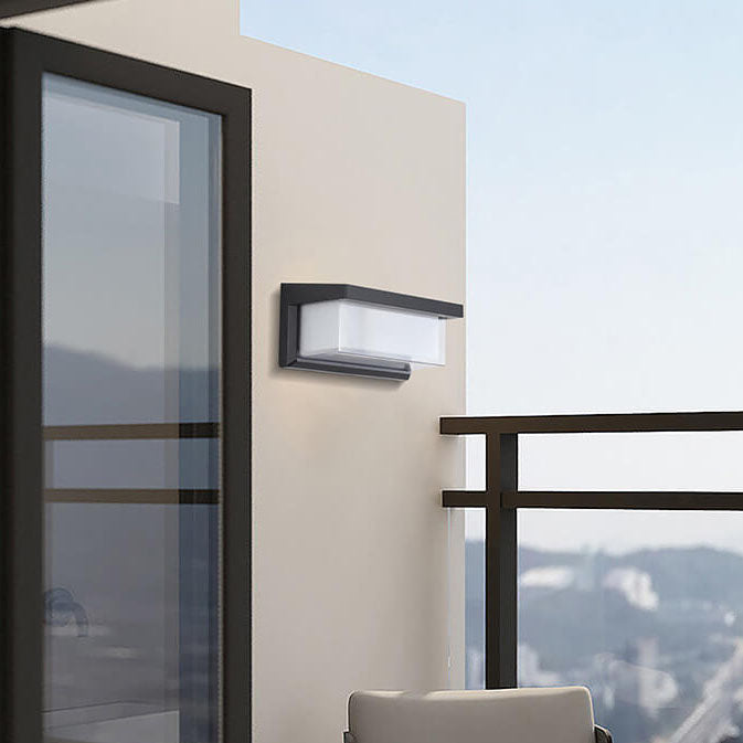 Junips | Modern Minimalist Solar Rectangle PC LED Outdoor Wall Light Lamp For Outdoor Patio