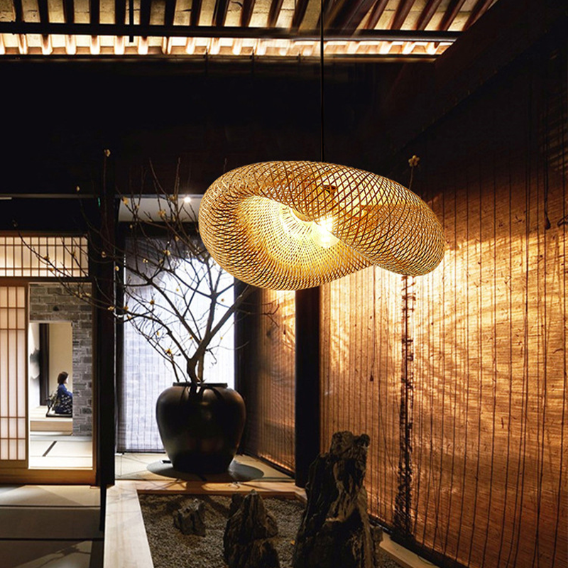 Junips | Rattan Woven Bamboo - Pendant Light - Led - Light