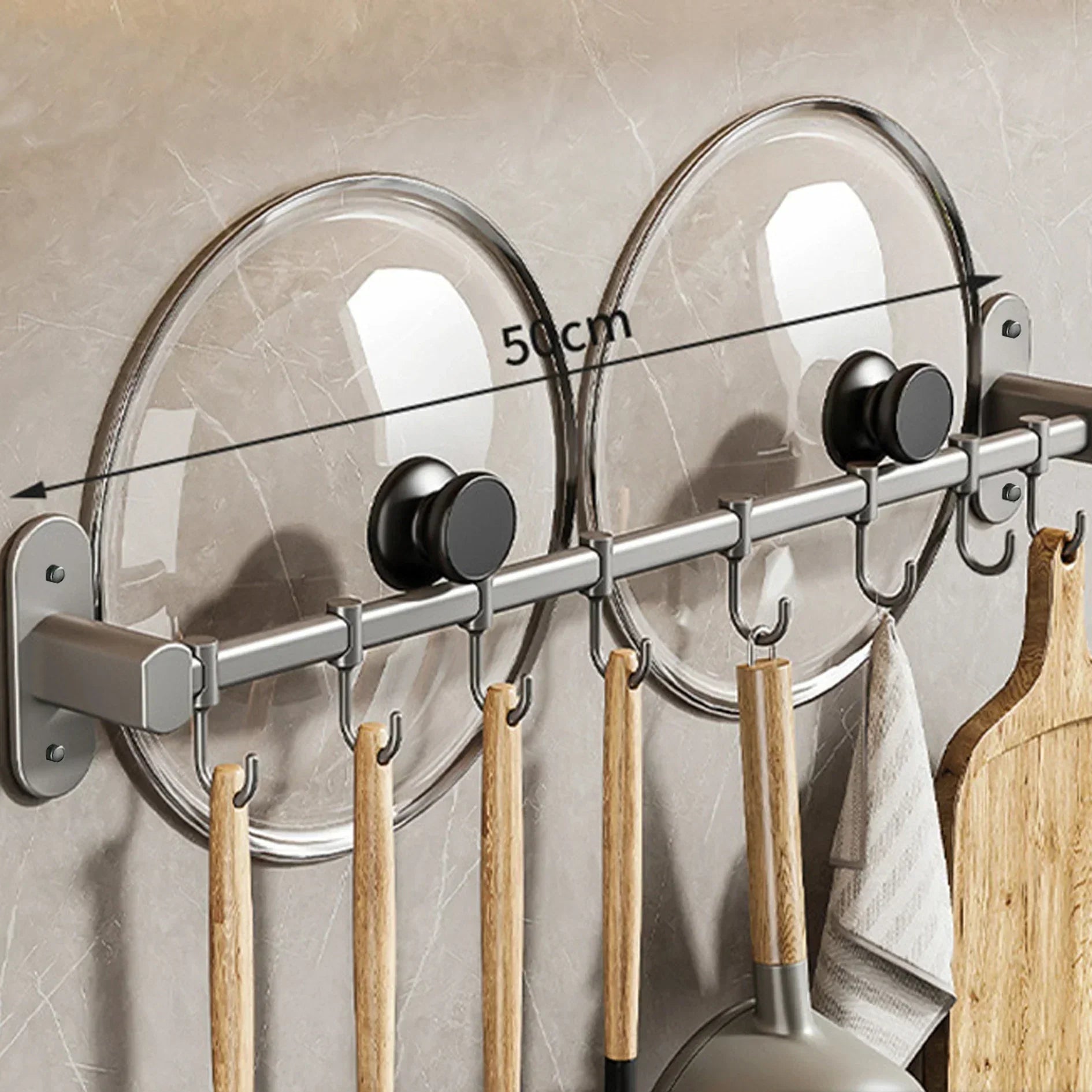 Junips | Storage shelf for kitchen utensils – versatile use – wall-mounted – storage shelf for pan lids and spatulas