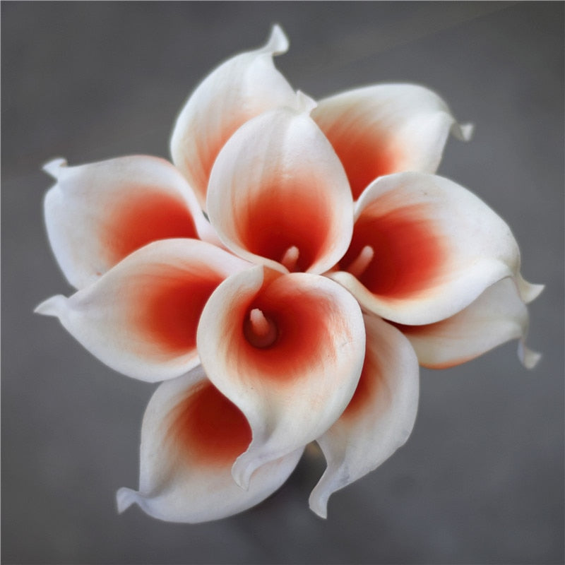 Junips | 10 marine blue Calla lily PU Real Touch flowers wedding decoration bouquets table decoration artificial flowers home decor