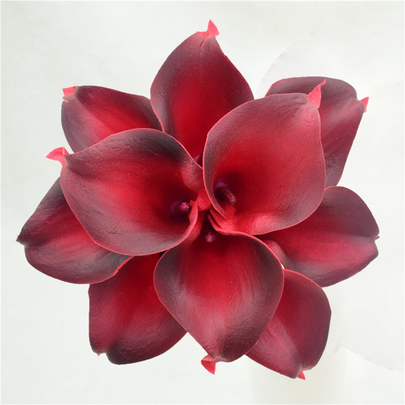 Junips | 10 marine blue Calla lily PU Real Touch flowers wedding decoration bouquets table decoration artificial flowers home decor