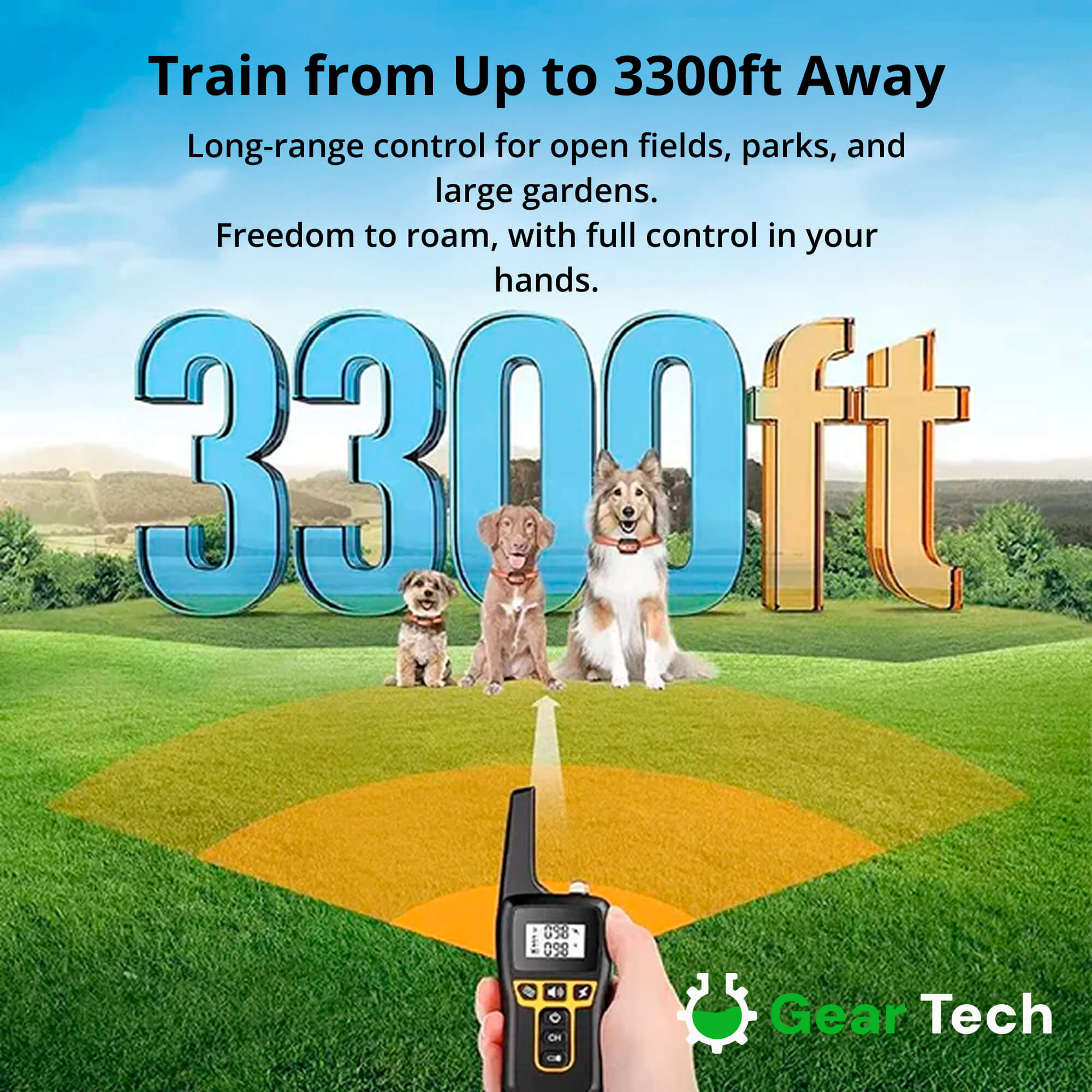 Junips | 1000m Waterproof Dog Training Collar | IP67 Submersible Receiver | 100-Level Vibration & Static Pulse Modulation | 60-Day Lithium-Polymer Battery | High-Tensile Reflective Nylon