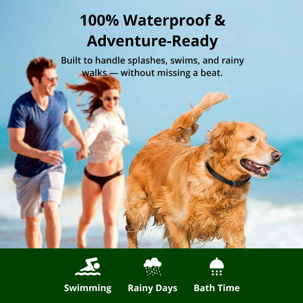 Junips | 1000m Waterproof Dog Training Collar | IP67 Submersible Receiver | 100-Level Vibration & Static Pulse Modulation | 60-Day Lithium-Polymer Battery | High-Tensile Reflective Nylon