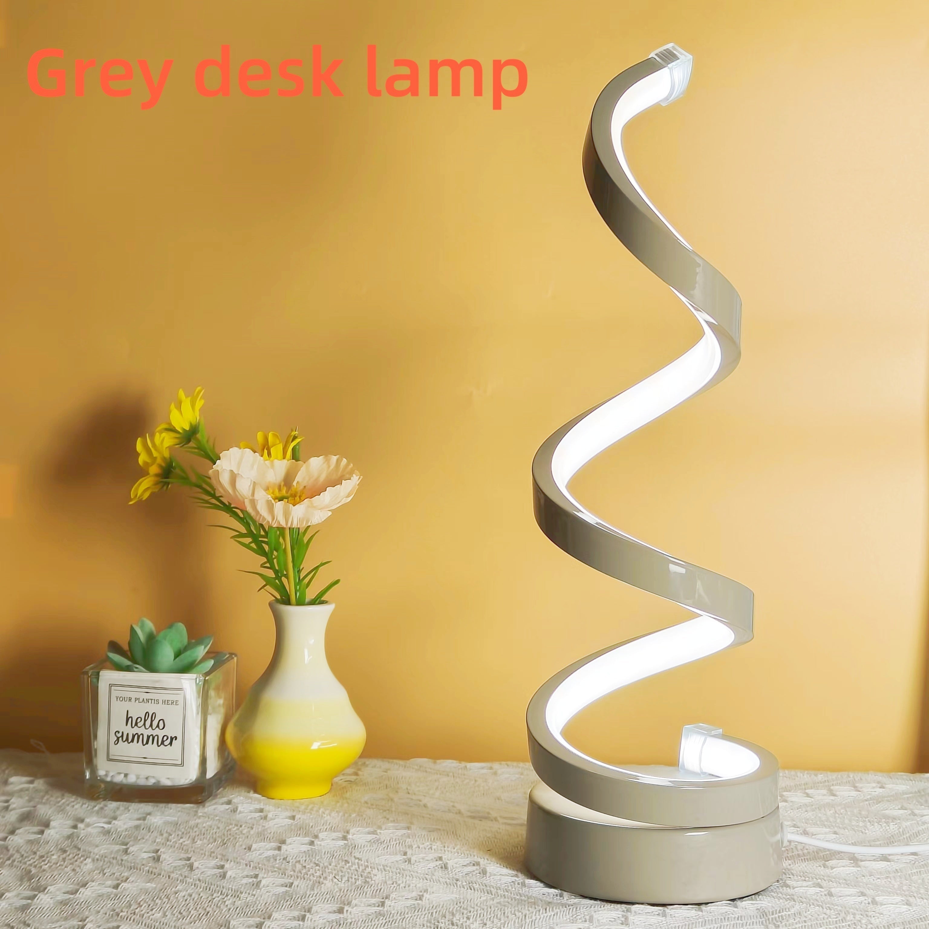 Junips | Modern Spiral Table Lamp – Creative LED Desk Lamp with Gentle Warm Light, Perfect for Bedroom, Living Room, and Study Decor