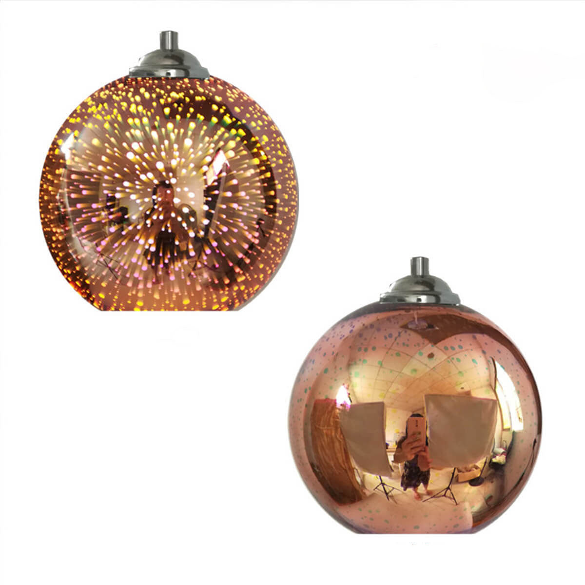 Junips | Modern creative 3D colorful firework glass 1-light dome pendant lamp