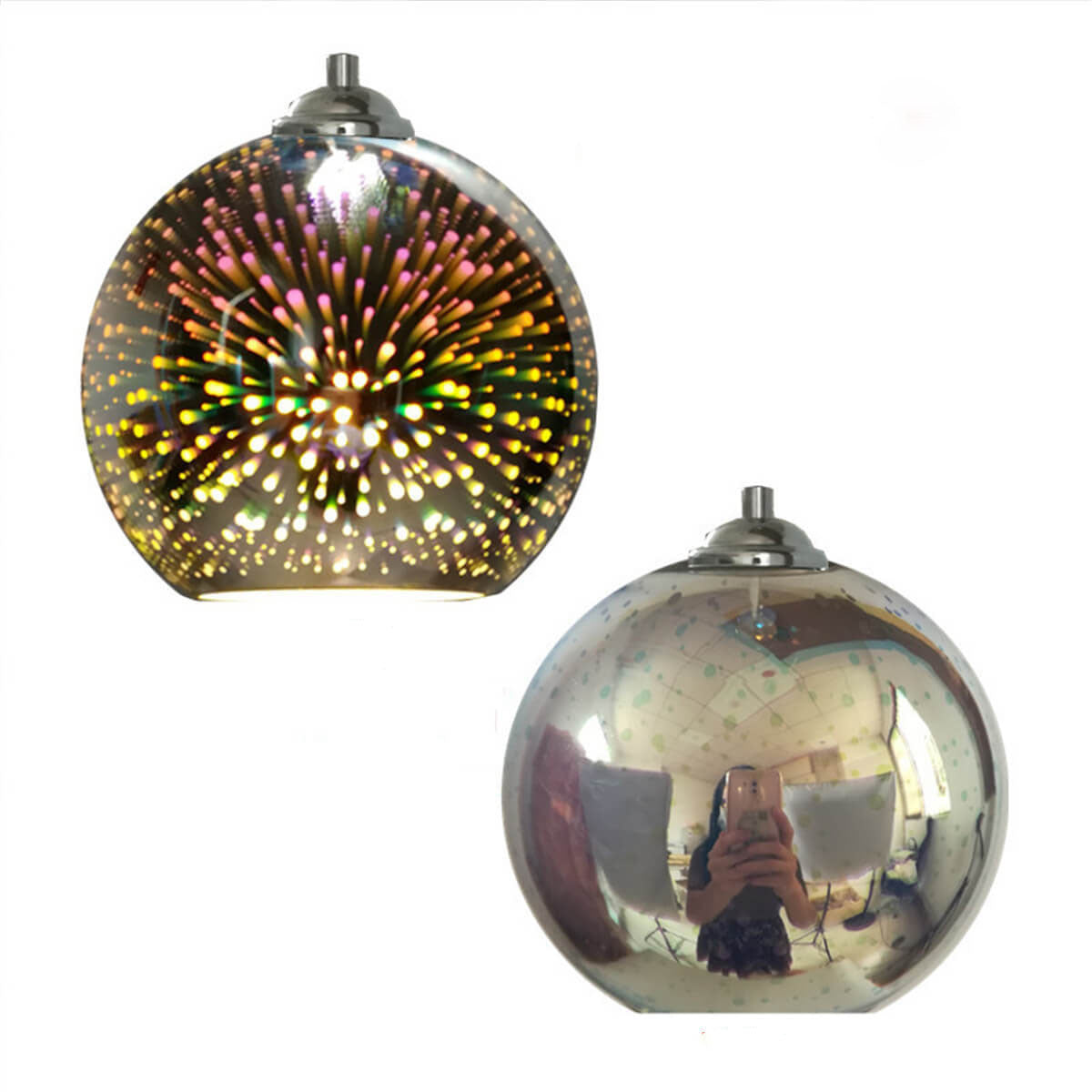 Junips | Modern creative 3D colorful firework glass 1-light dome pendant lamp