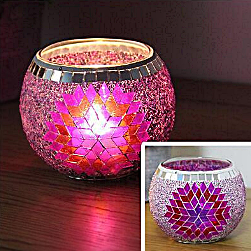 Junips | European Retro Glass Mosaic Tealight Holder