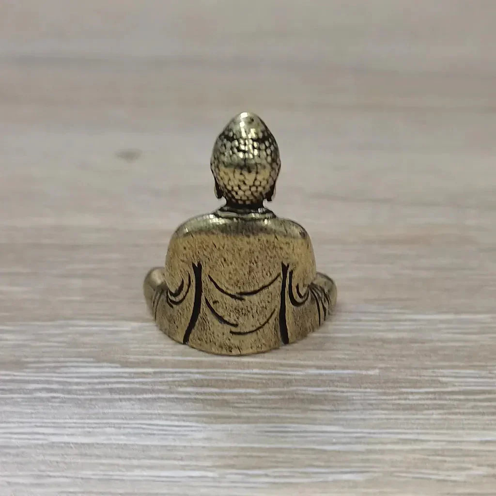 Junips | 10 pieces mini brass sitting Buddha statue figure for travel Buddhism worship home office desk decoration