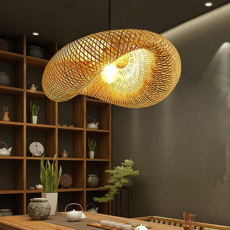 Junips | Rattan Woven Bamboo - Pendant Light - Led - Light