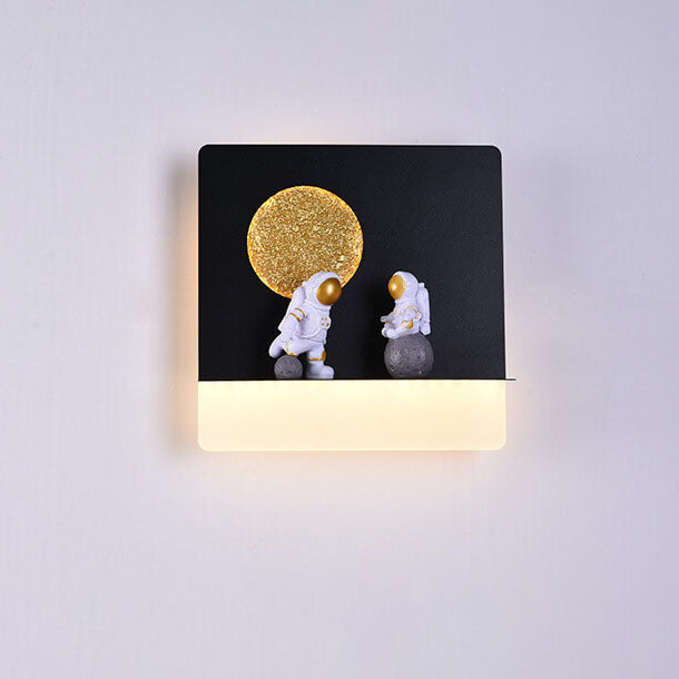 Junips | Contemporary Creative Iron Resin Round Astronaut LED Wall Light Lamp for Bedroom